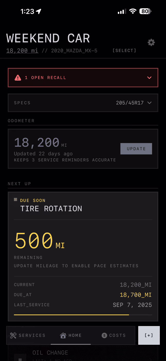 Stealth theme screenshot